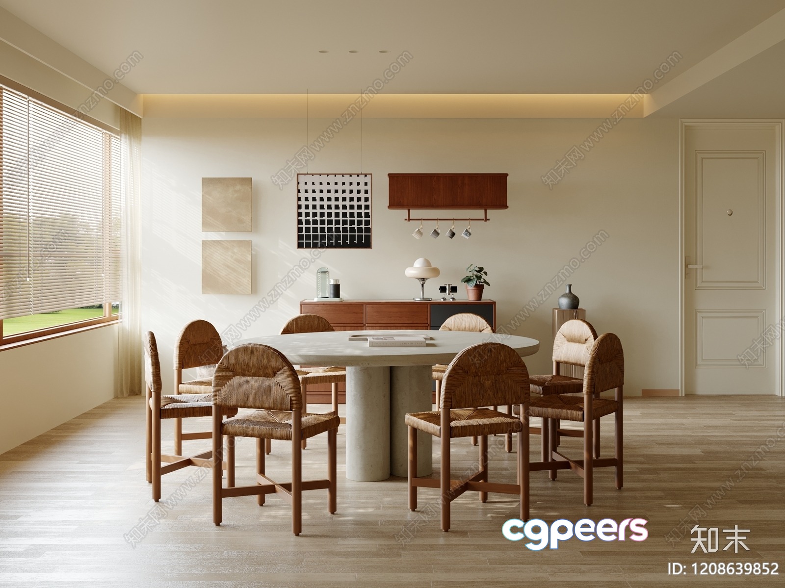 Modern Dining Room 3D Model - 3565 - VRAY Render