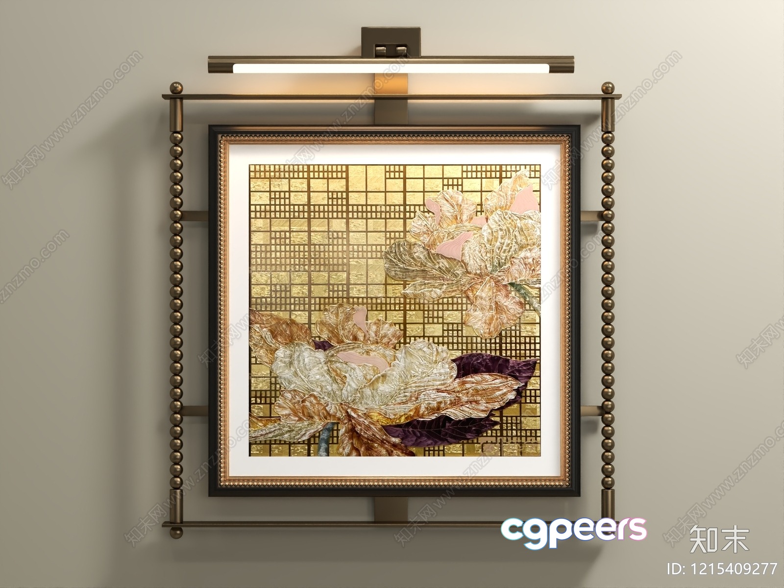 Gold Light Fixture 3D Model - 10967 - VRAY Render Gold Light Fixture 3D Model - 10967 - VRAY Render