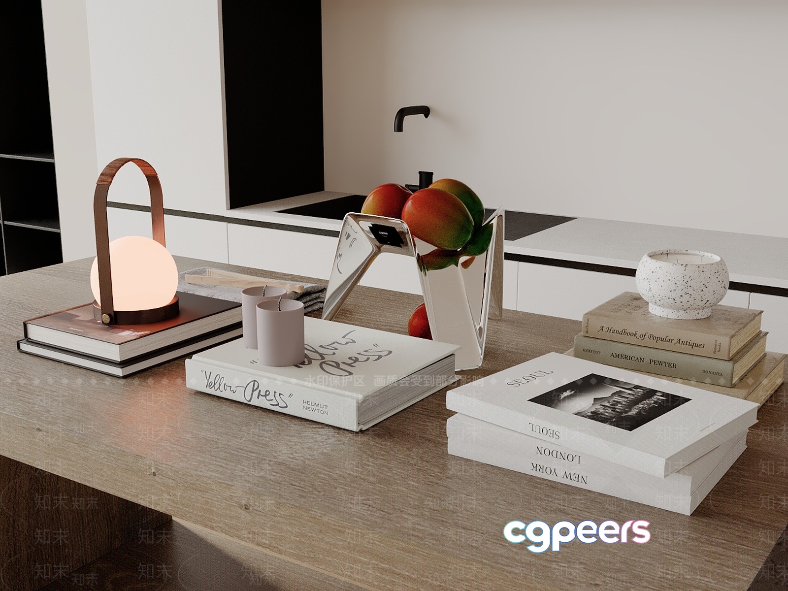 Modern Kitchen Island 3D Model - 6630 - CORONA Render Modern Kitchen Island 3D Model - 6630 - CORONA Render