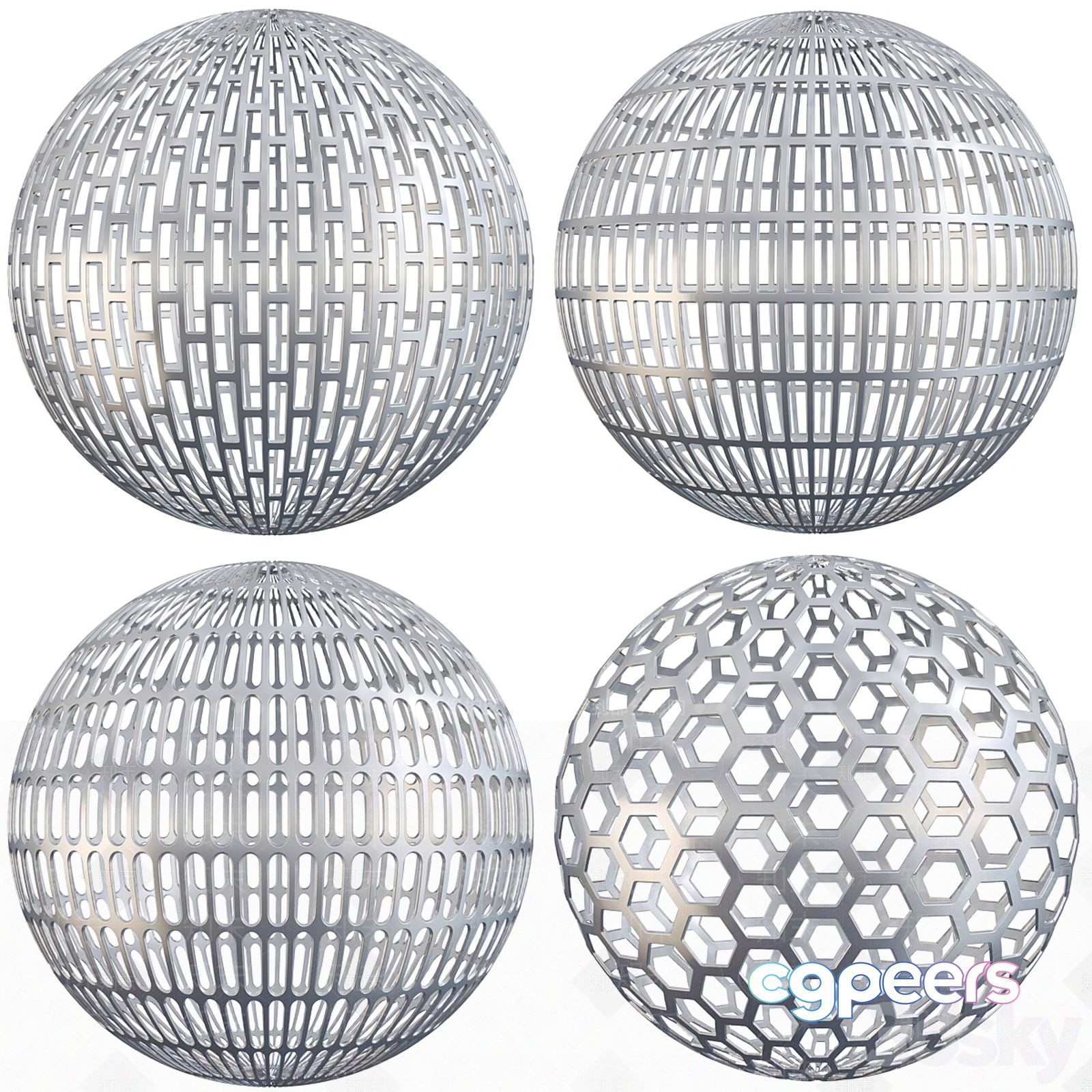 Metallic Geometric Sphere 3D Model - 4330 - VRAY Render Metallic Geometric Sphere 3D Model - 4330 - VRAY Render