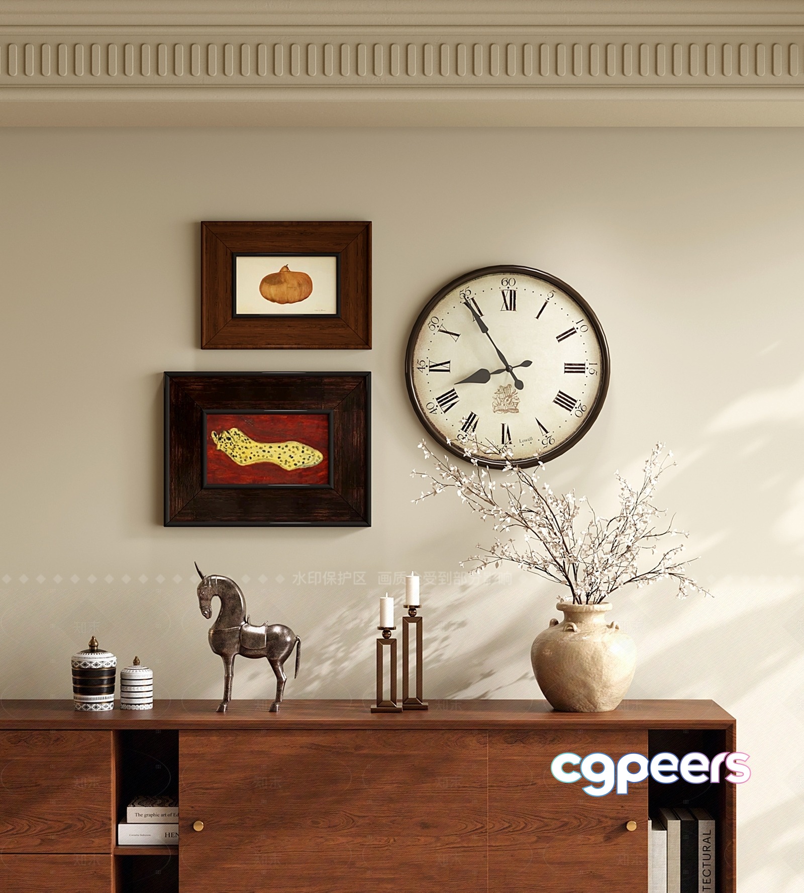Modern Wooden Decor 3D Model - 3865 - VRAY Render Modern Wooden Decor 3D Model - 3865 - VRAY Render