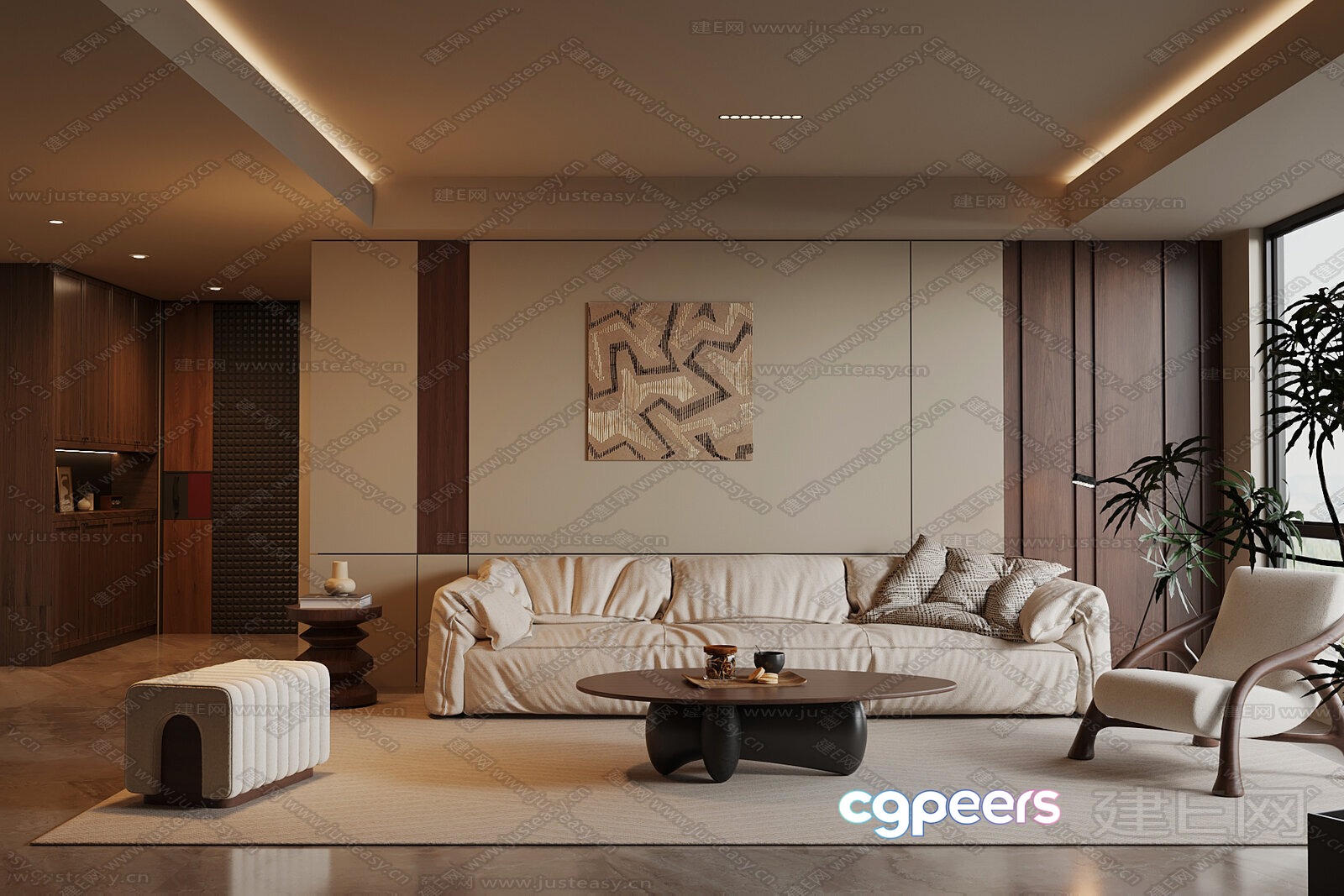 Modern Living Room 3D Model - 22351 - VRAY Render Modern Living Room 3D Model - 22351 - VRAY Render