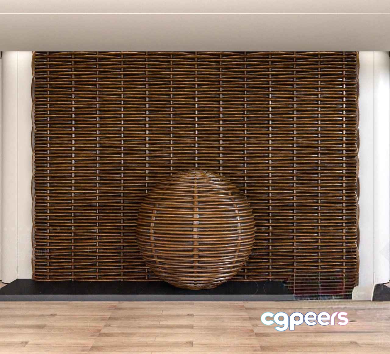 A Woven Wall With A Vase 3D Model - 17887 - VRAY Render A Woven Wall With A Vase 3D Model - 17887 - VRAY Render