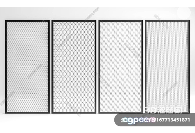Black And White Mesh Panels 3D Model - 8574 - VRAY Render Black And White Mesh Panels 3D Model - 8574 - VRAY Render
