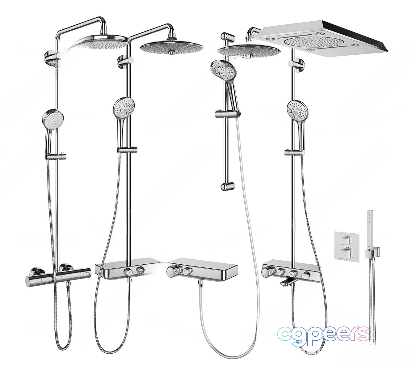 A Modern Shower System 3D Model - 22438 - VRAY Render