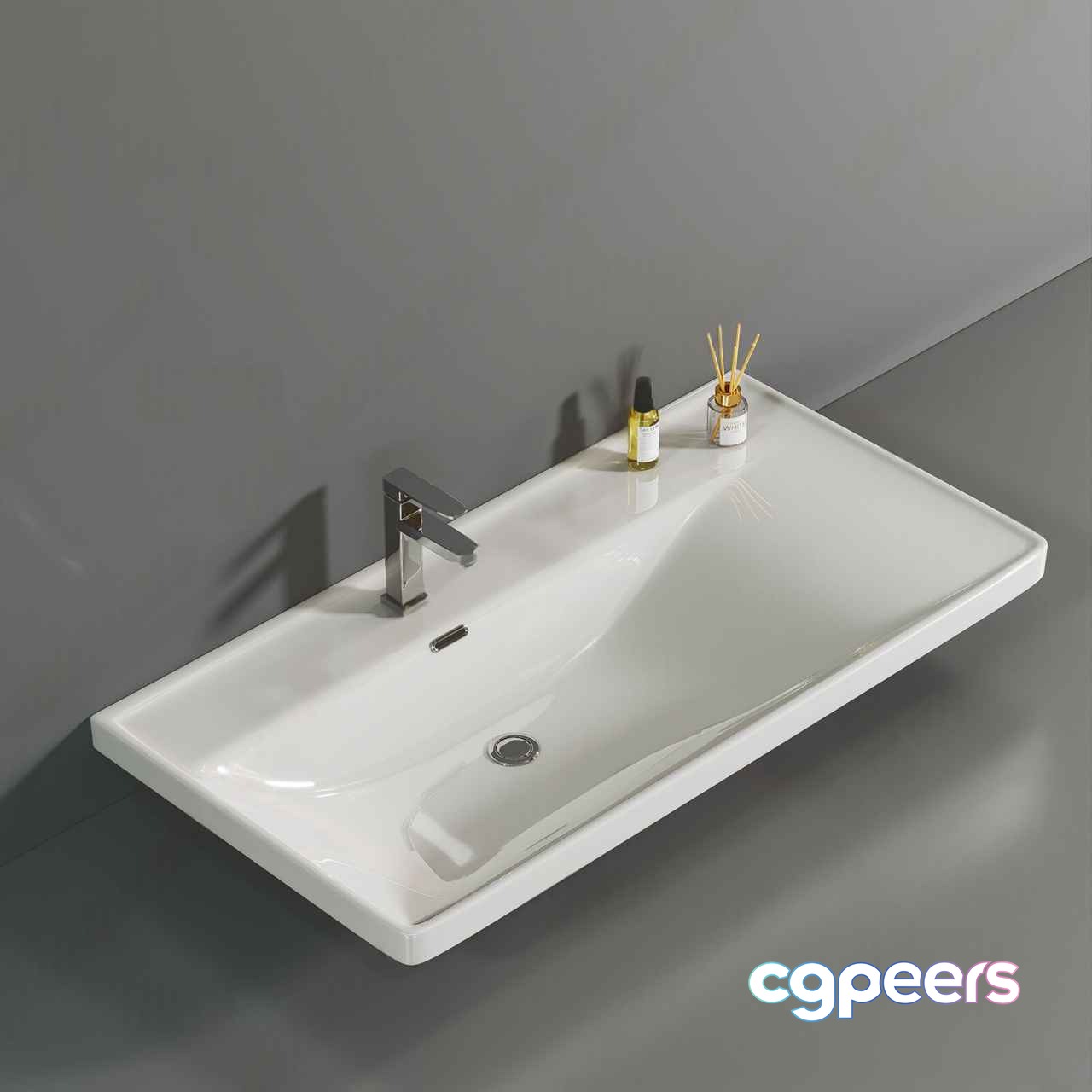 A White Bathroom Sink 3D Model - 1840 - VRAY Render A White Bathroom Sink 3D Model - 1840 - VRAY Render