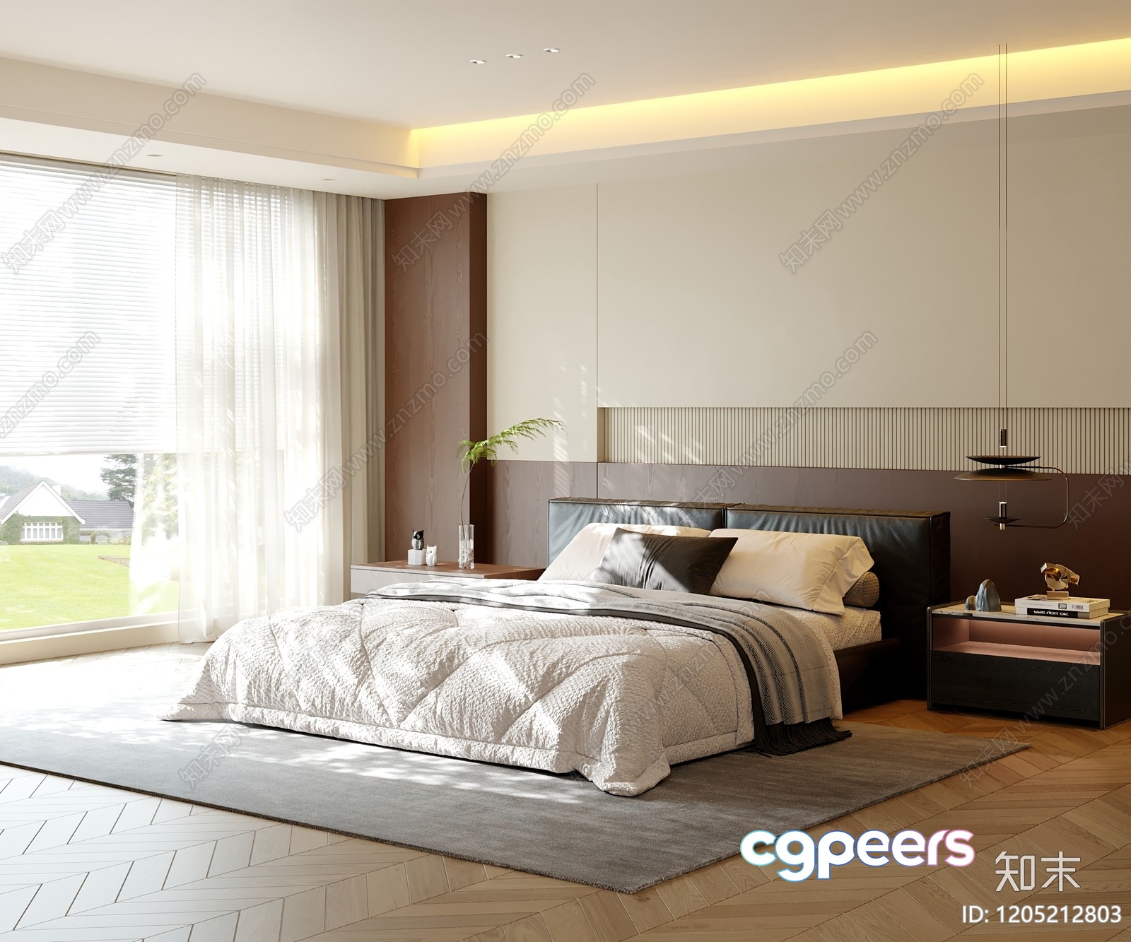 A Modern Bedroom 3D Model - 3855 - VRAY Render