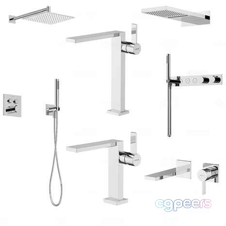 Modern Chrome Faucets 3D Model - 12862 - CORONA Render Modern Chrome Faucets 3D Model - 12862 - CORONA Render