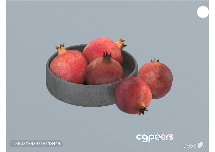 A Bowl Of Pomegranates 3D Model - 17108 - VRAY Render