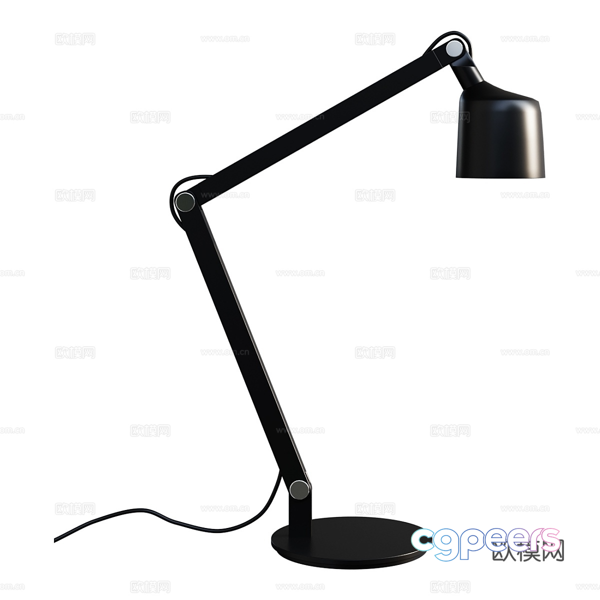 Black Metal Desk Lamp 3D Model - 8954 - VRAY Render