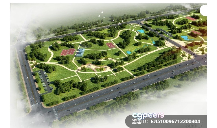 Aerial View Of A Park 3D Model - 4202 - VRAY Render