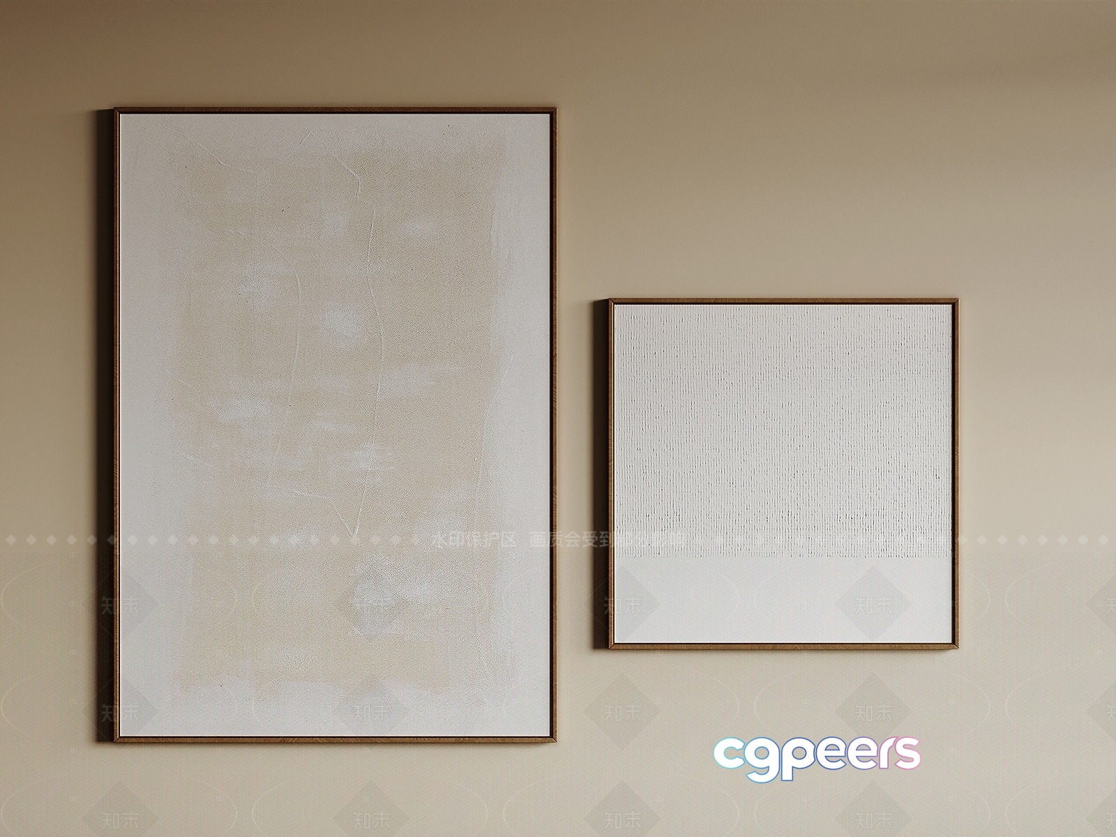 Two Blank Canvases 3D Model - 16414 - VRAY Render