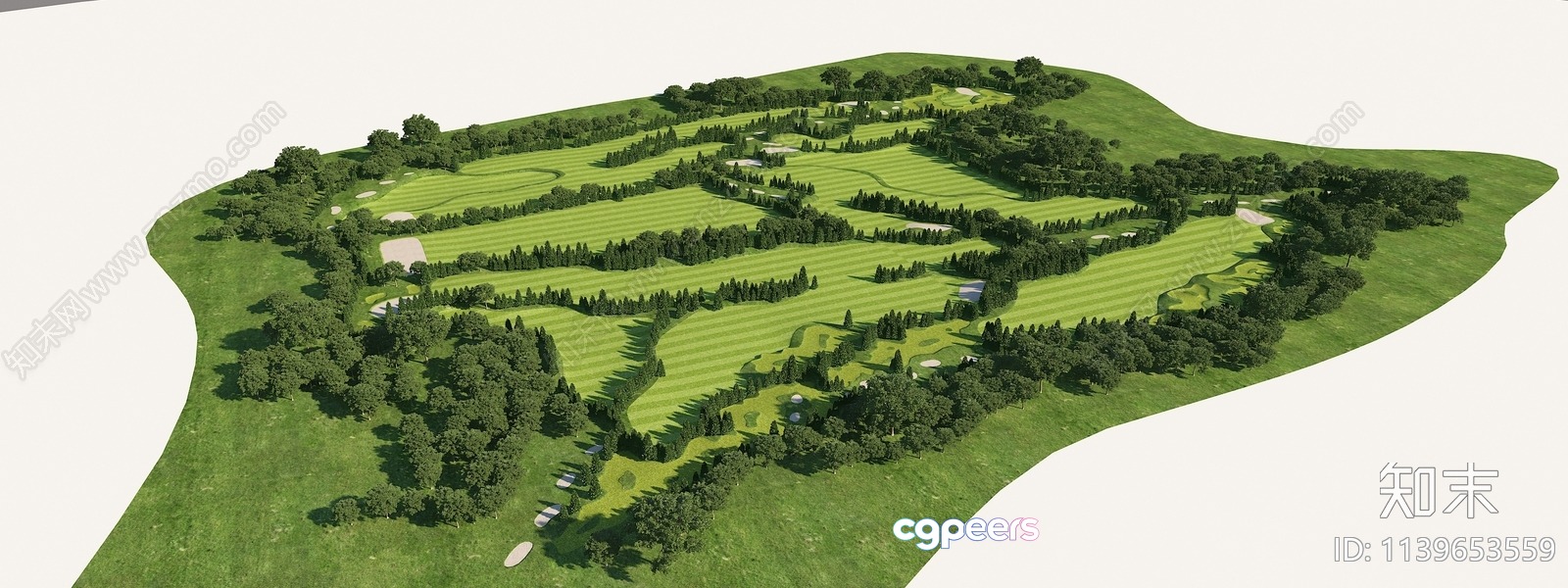 A Golf Course 3D Model - 4321 - VRAY Render