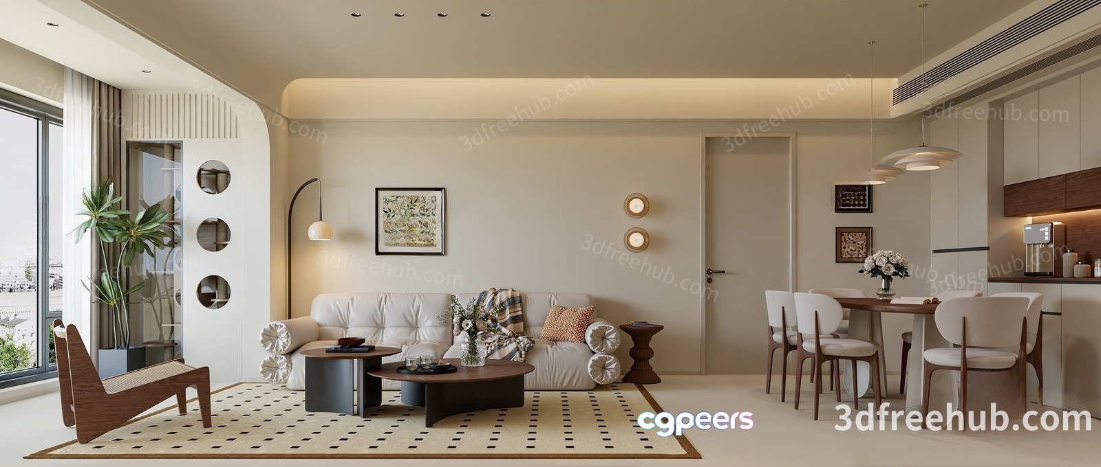 Modern Living Room 3D Model - 23484 - VRAY Render Modern Living Room 3D Model - 23484 - VRAY Render