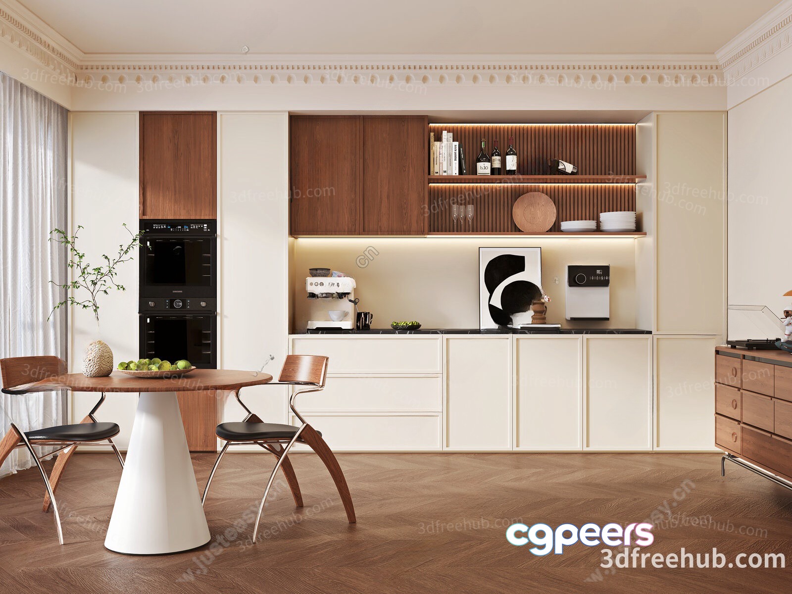 Modern Kitchen 3D Model - 18535 - VRAY Render