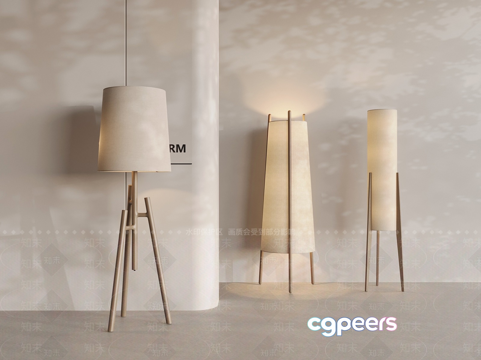 Modern Floor Lamps 3D Model - 13680 - VRAY Render