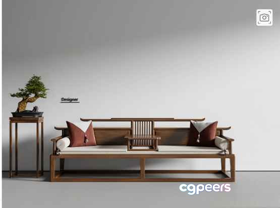 Wooden Daybed 3D Model - 17324 - VRAY Render Wooden Daybed 3D Model - 17324 - VRAY Render