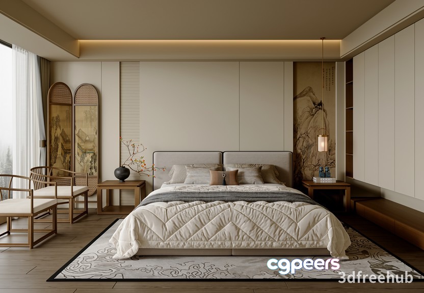 Cozy Bedroom 3D Model - 19254 - VRAY Render