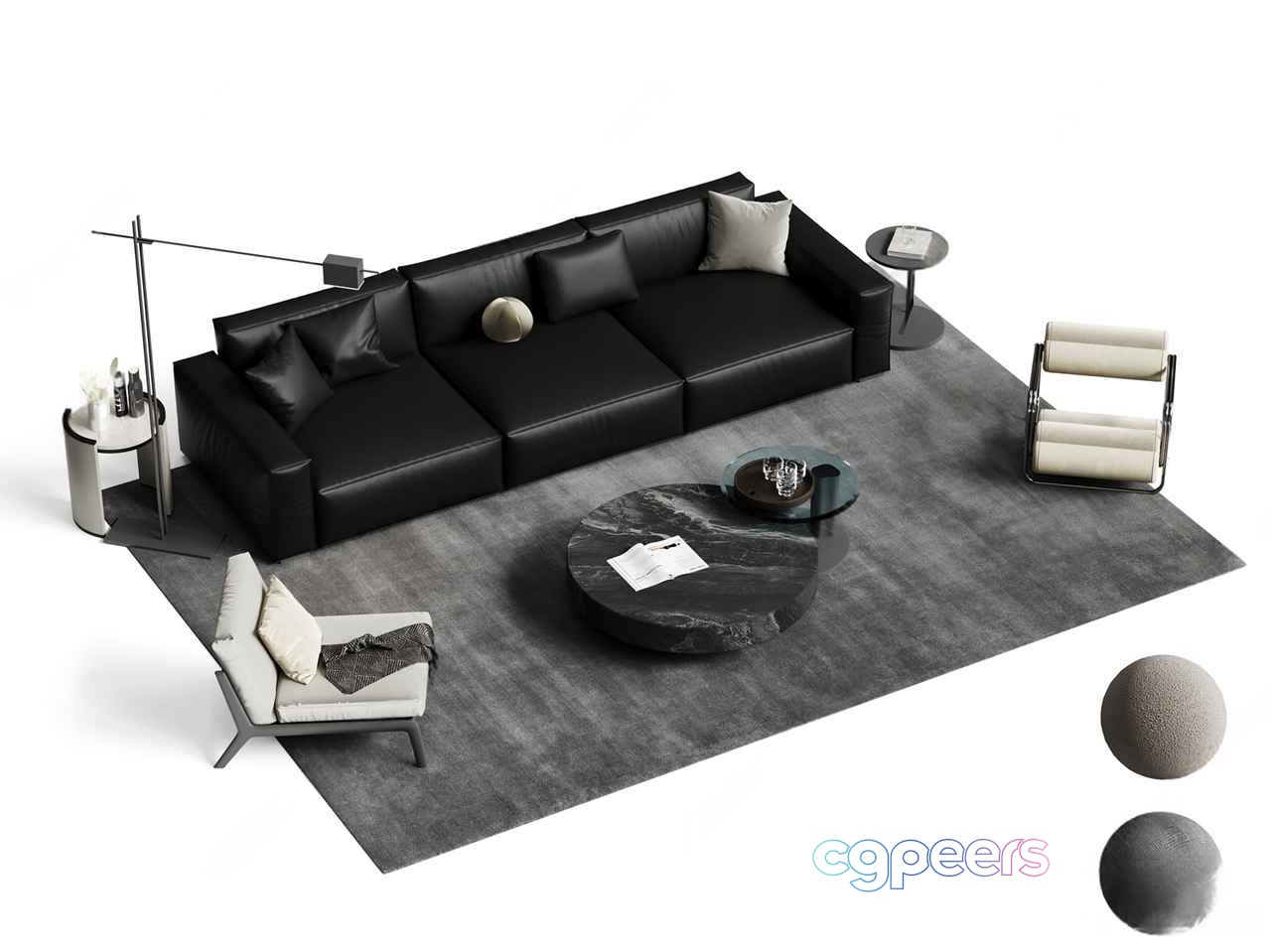 Modern Living Room 3D Model - 8727 - CORONA Render Modern Living Room 3D Model - 8727 - CORONA Render