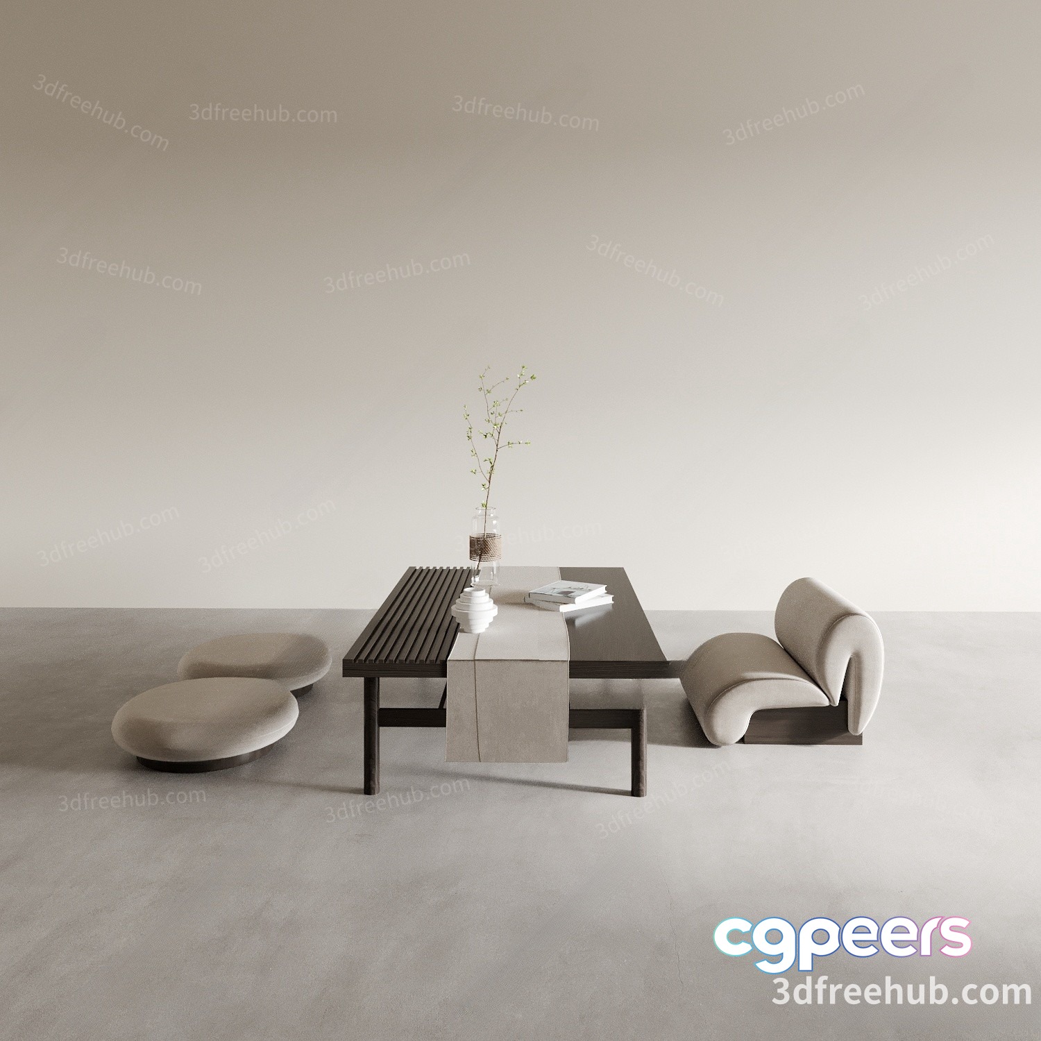 Modern Minimalist Living Room 3D Model - 20570 - VRAY Render Modern Minimalist Living Room 3D Model - 20570 - VRAY Render