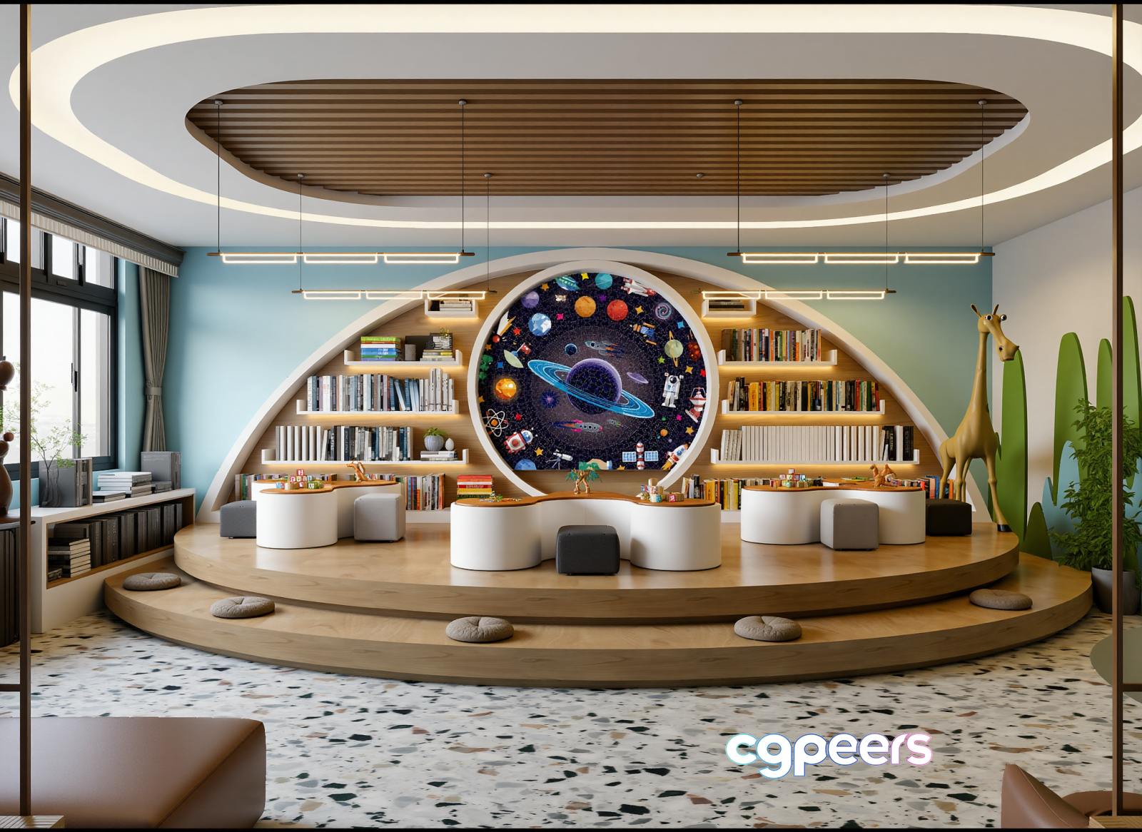 A Modern Library Room 3D Model - 13749 - VRAY Render A Modern Library Room 3D Model - 13749 - VRAY Render