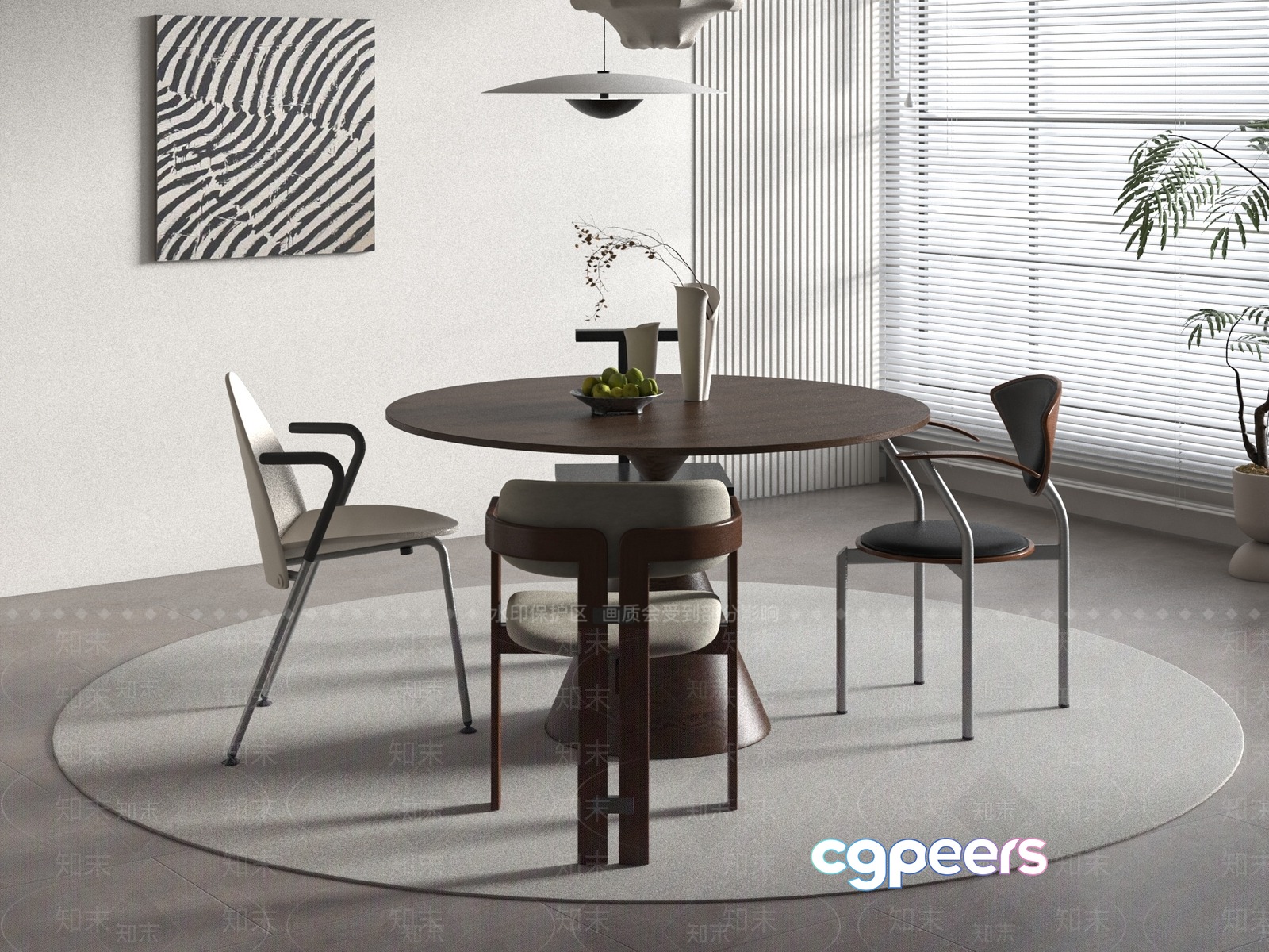 Modern Dining Table 3D Model - 18024 - VRAY Render