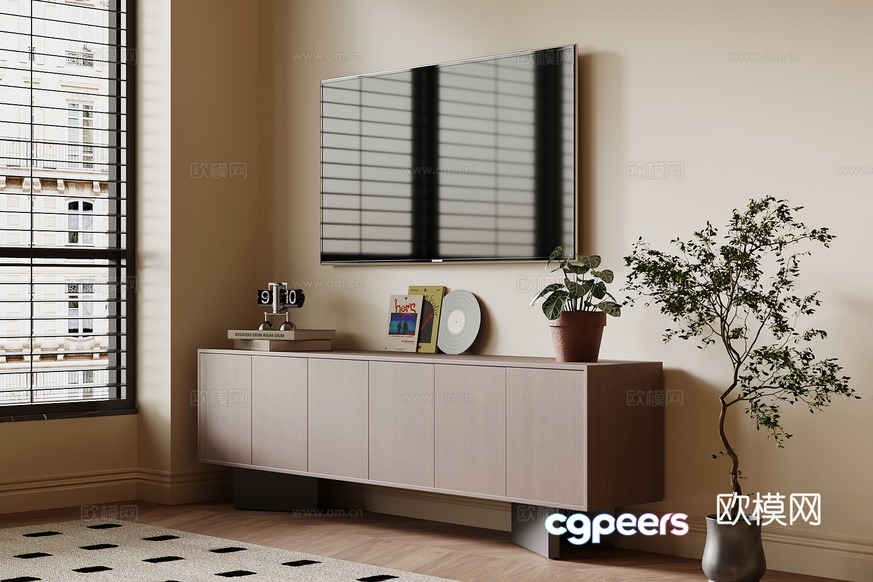Modern Tv Stand 3D Model - 14906 - VRAY Render