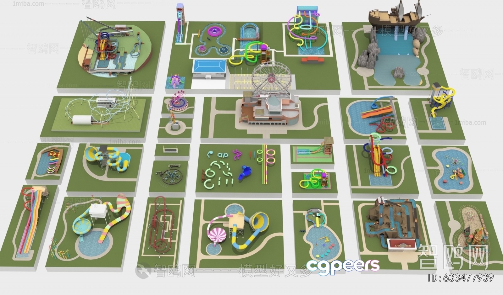 A 3D Model Of A Park 3D Model - 4642 - VRAY Render