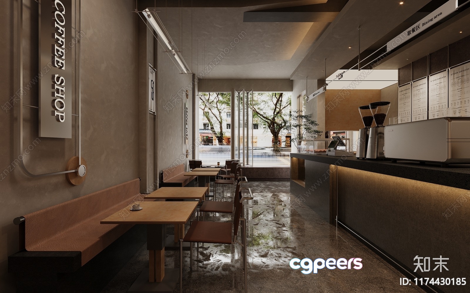 Modern Coffee Shop 3D Model - 2059 - CORONA Render
