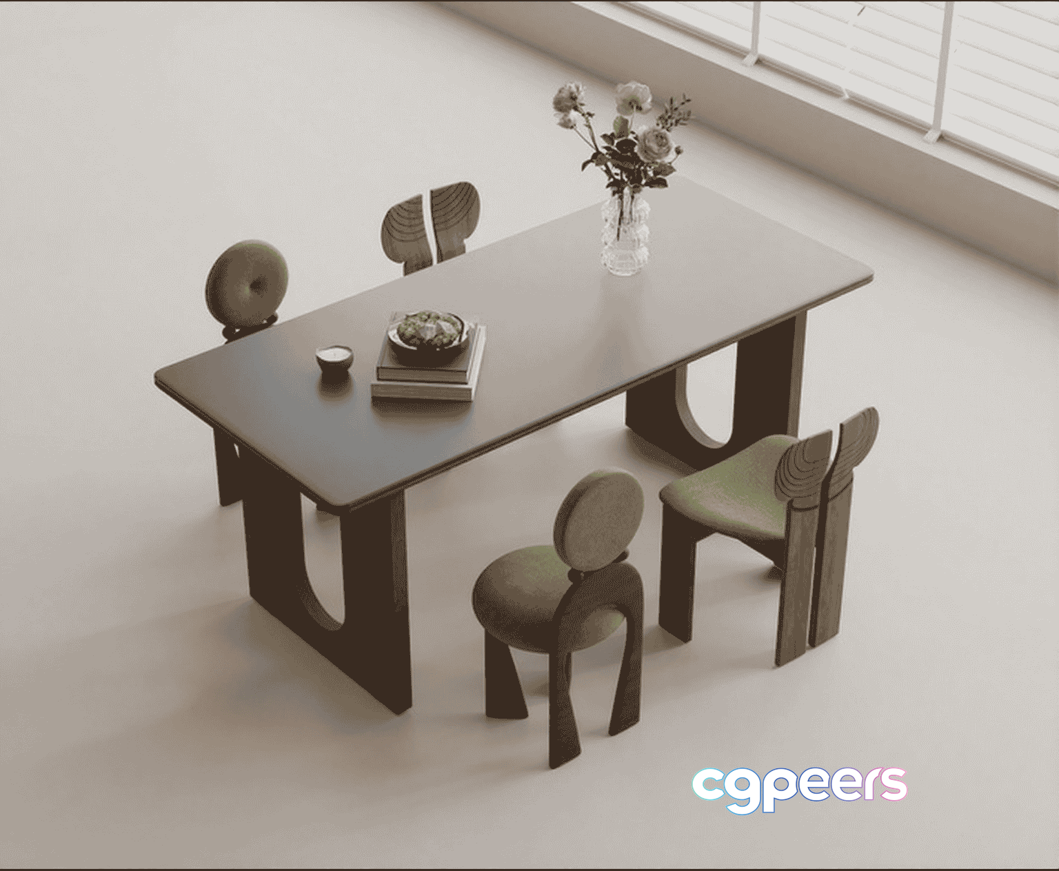 Modern Dining Table 3D Model - 13854 - CORONA Render