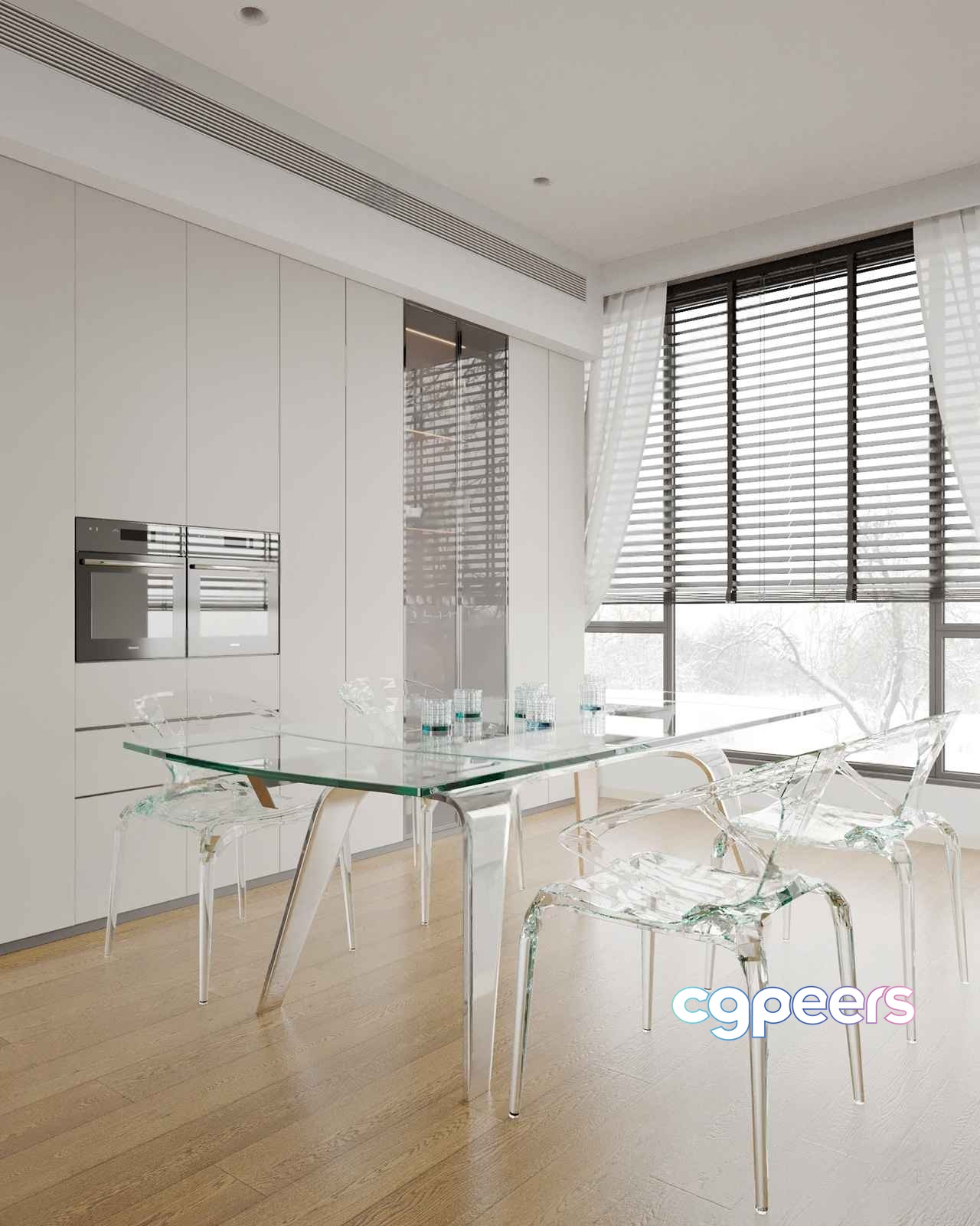 Modern Dining Room 3D Model - 12040 - CORONA Render