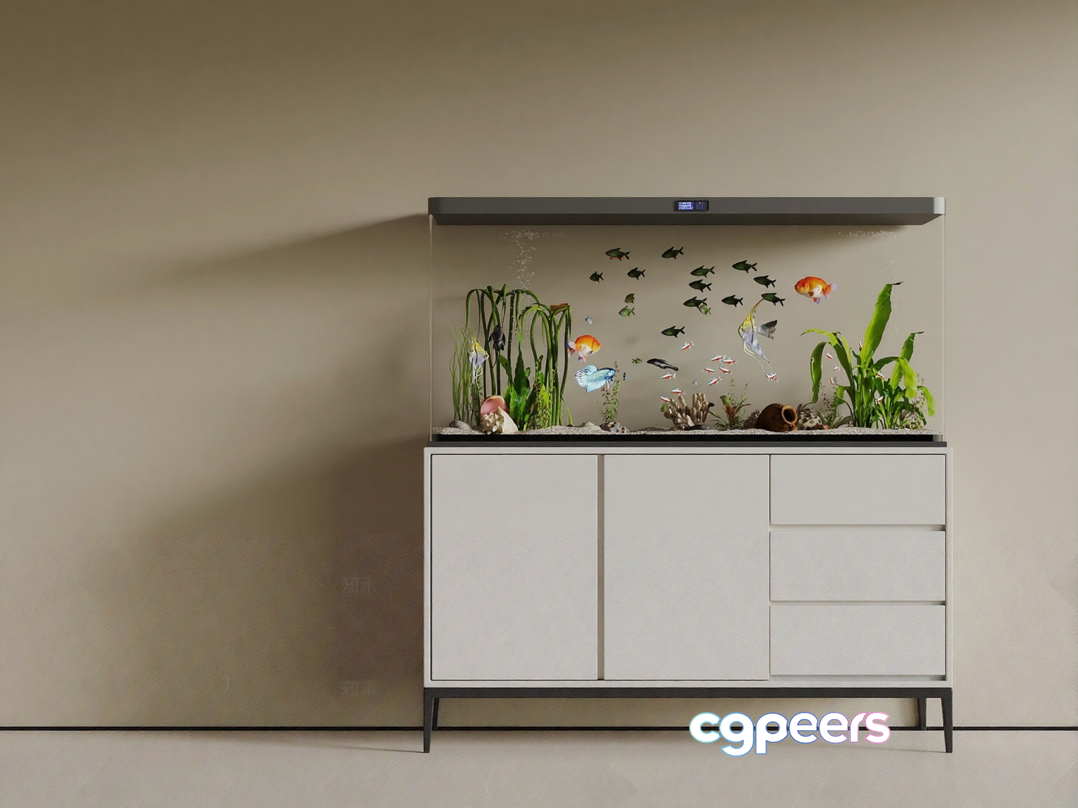 Modern Aquarium Cabinet 3D Model - 4839 - VRAY Render