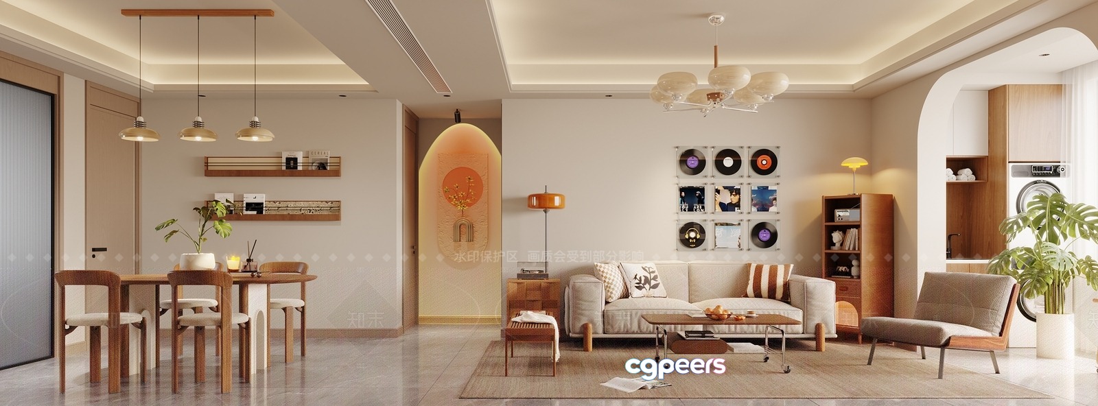 Modern Living Room 3D Model - 5554 - CORONA Render Modern Living Room 3D Model - 5554 - CORONA Render