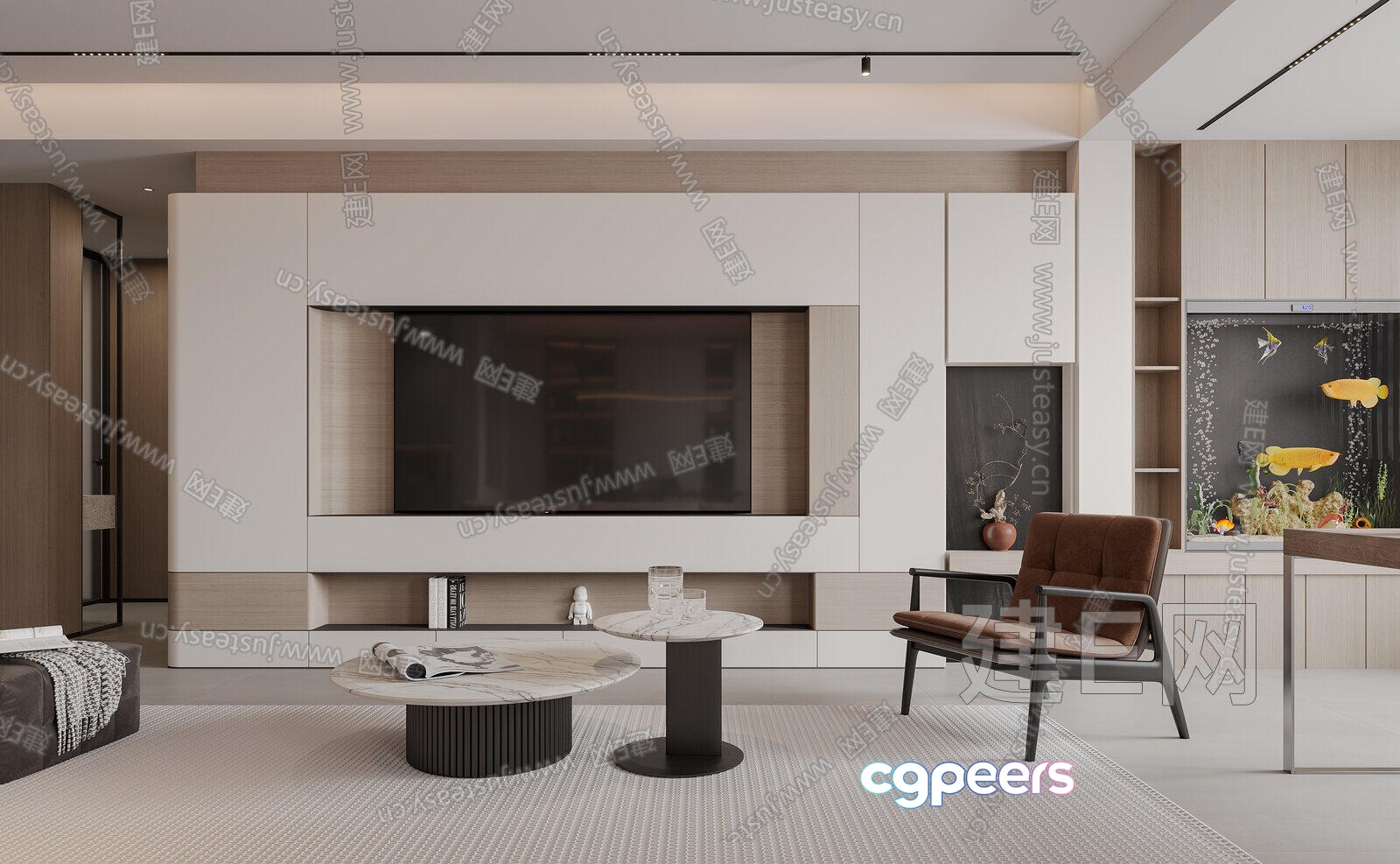 Modern Living Room 3D Model - 14037 - VRAY Render