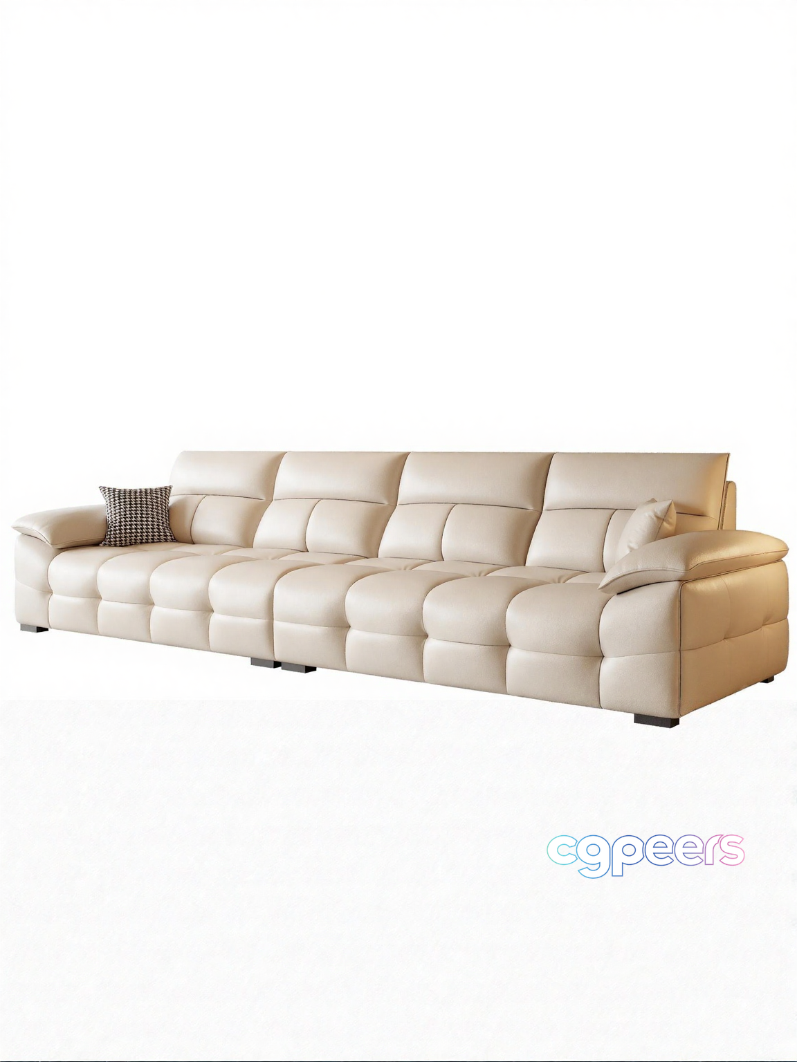 White Leather Couch 3D Model - 7008 - VRAY Render