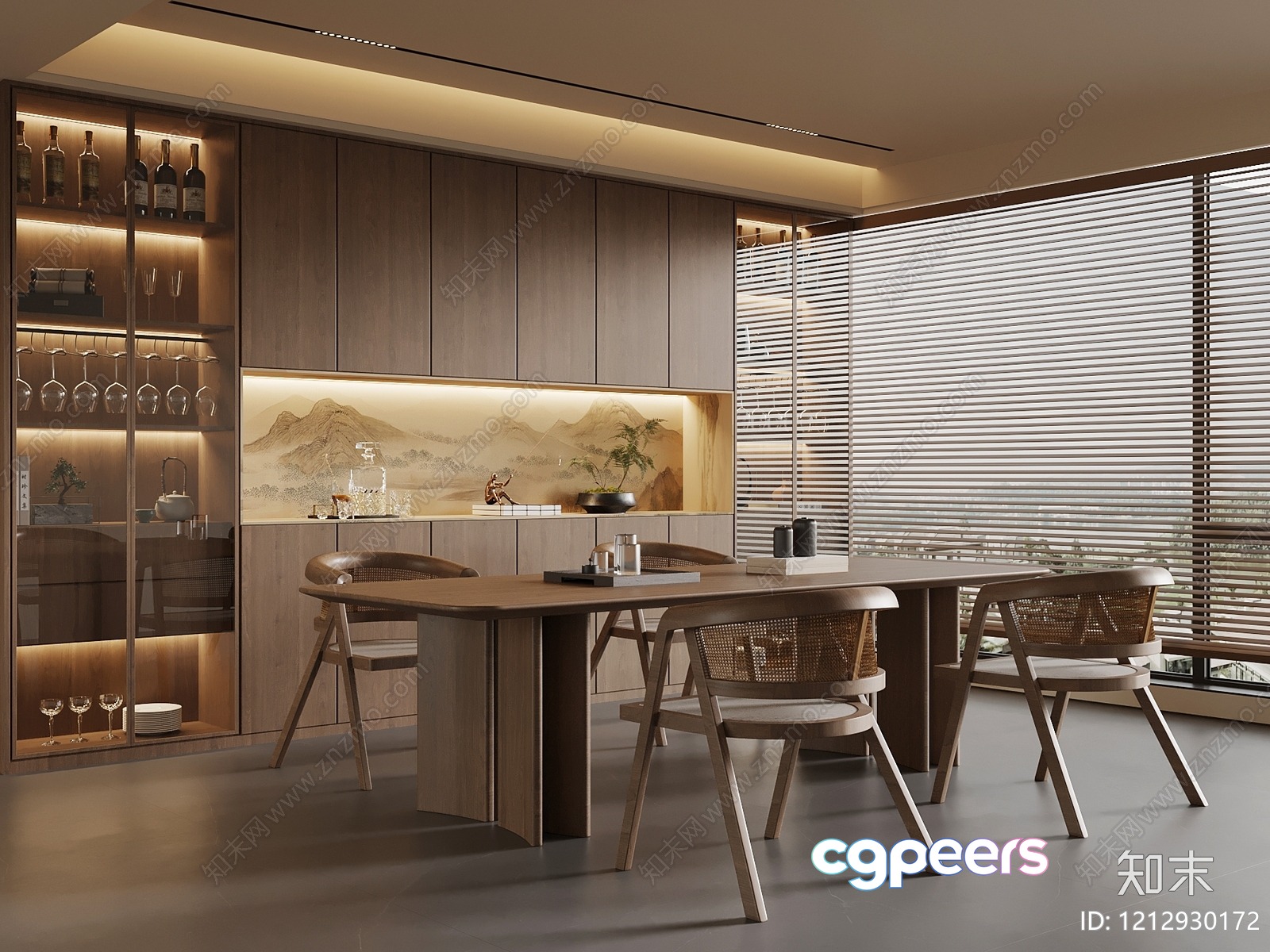 Modern Dining Room 3D Model - 7696 - VRAY Render