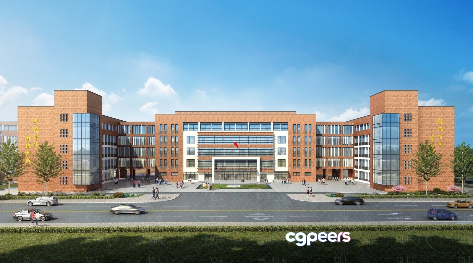 A Large Brick Building 3D Model - 12725 - VRAY Render