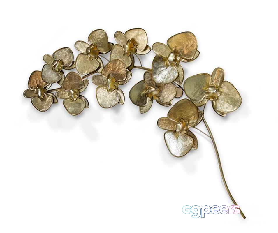 Gold Orchid Decor 3D Model - 22730 - CORONA Render