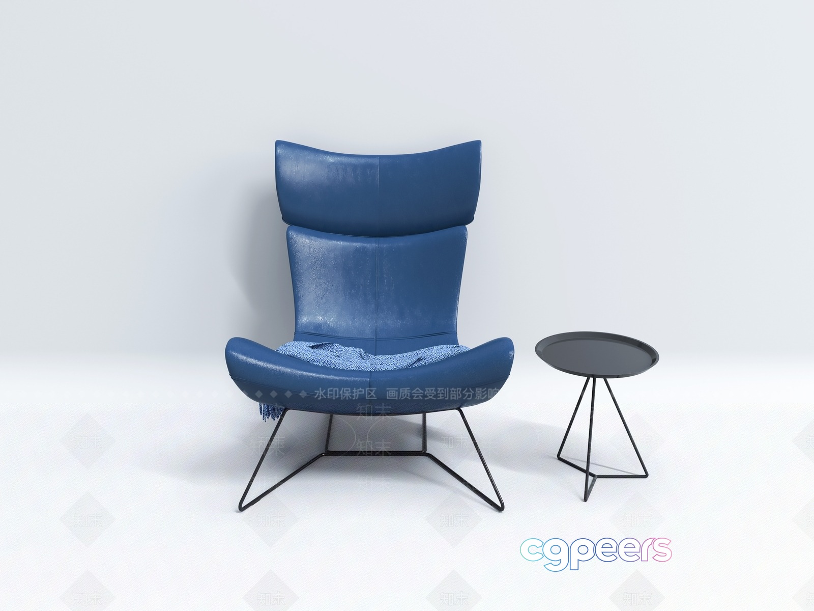 Modern Blue Chair 3D Model - 19143 - VRAY Render
