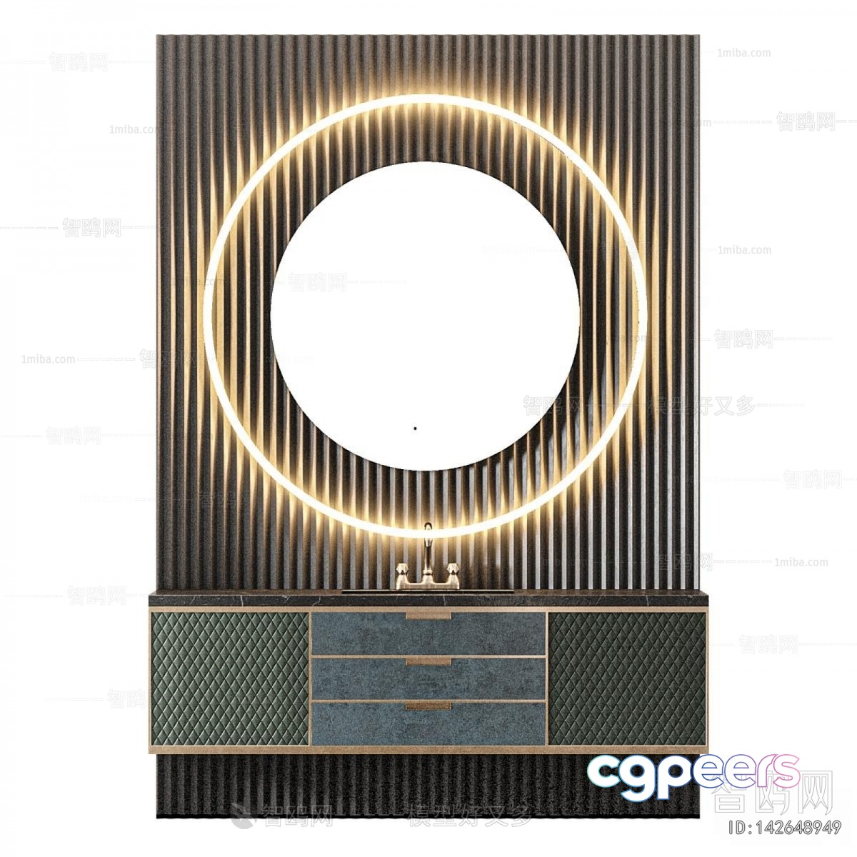 Modern Bathroom Vanity 3D Model - 15162 - VRAY Render Modern Bathroom Vanity 3D Model - 15162 - VRAY Render