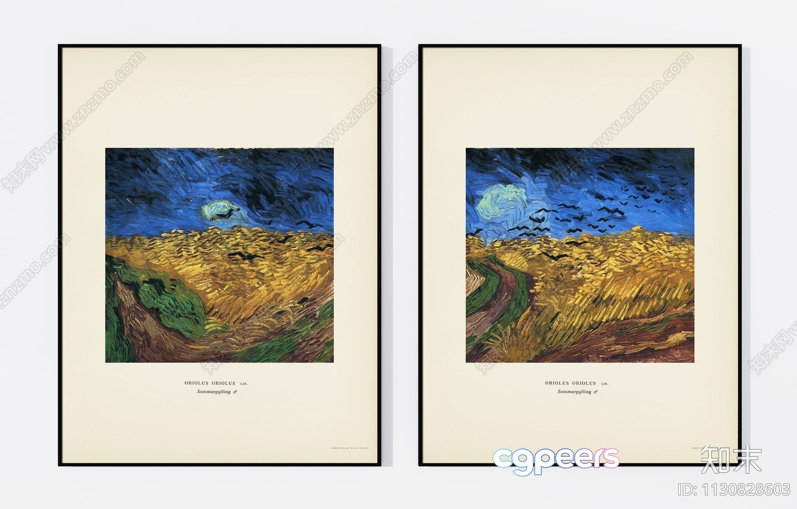 Two Framed Prints Of A Wheat Field 3D Model - 12719 - VRAY Render