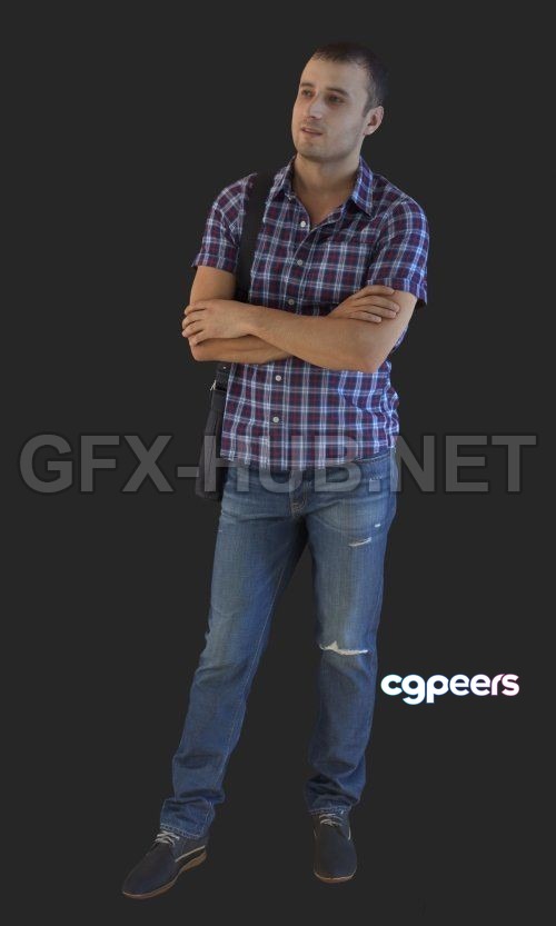 3D Game Assets - Casual Man Standing with a Bag 3d model 3D Game Assets - Casual Man Standing with a Bag 3d model