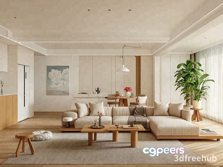 Modern Living Room 3D Model - 22261 - VRAY Render Modern Living Room 3D Model - 22261 - VRAY Render