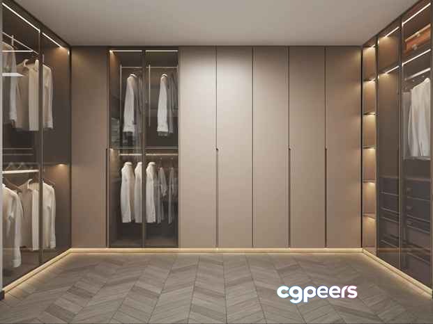 Modern Lighted Closet 3D Model - 390 - VRAY Render Modern Lighted Closet 3D Model - 390 - VRAY Render