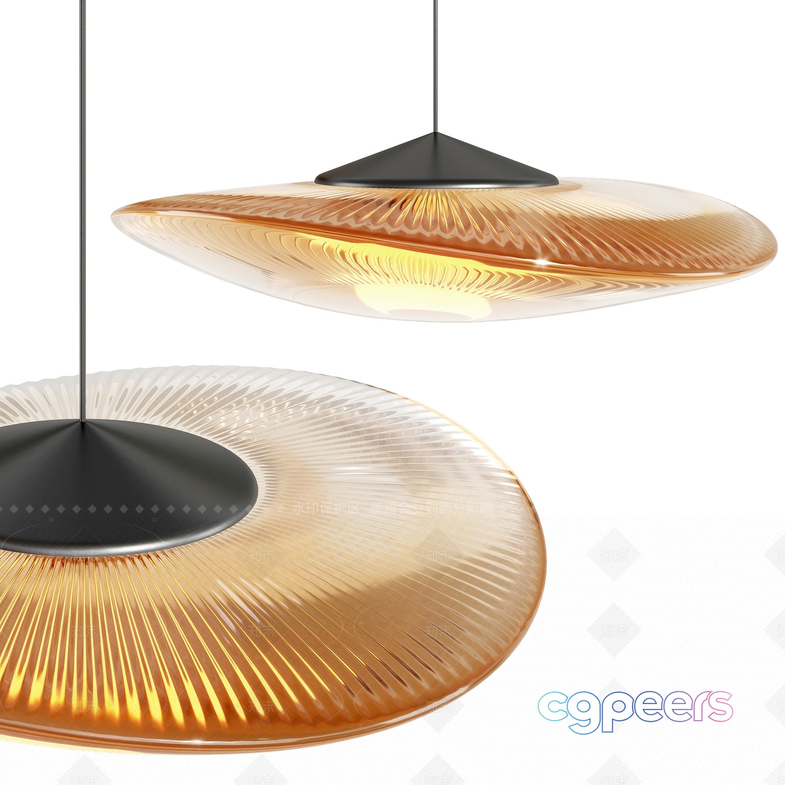 Gold Light Fixture 3D Model - 8186 - VRAY Render