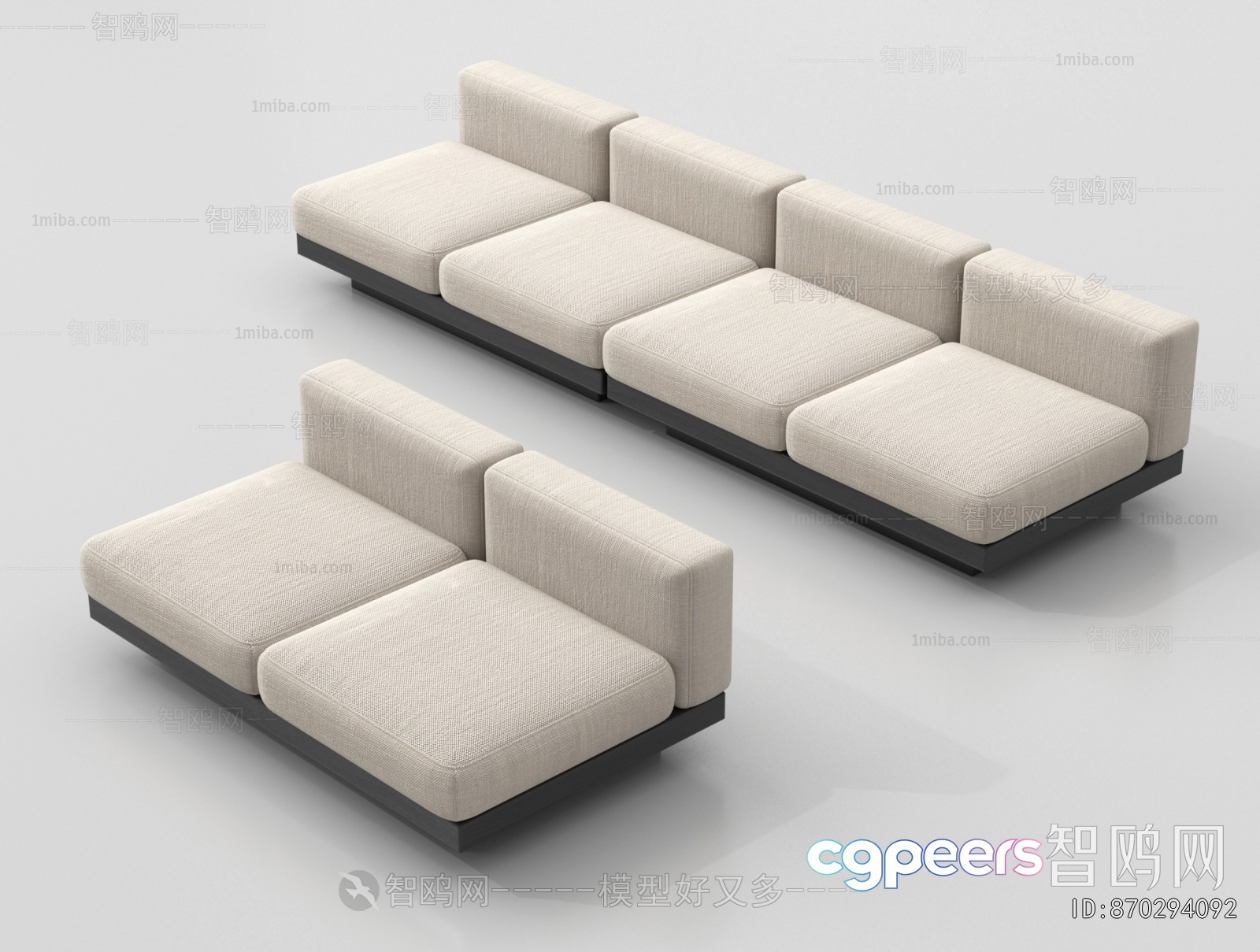Modern L-Shaped Couch 3D Model - 19702 - VRAY Render Modern L-Shaped Couch 3D Model - 19702 - VRAY Render