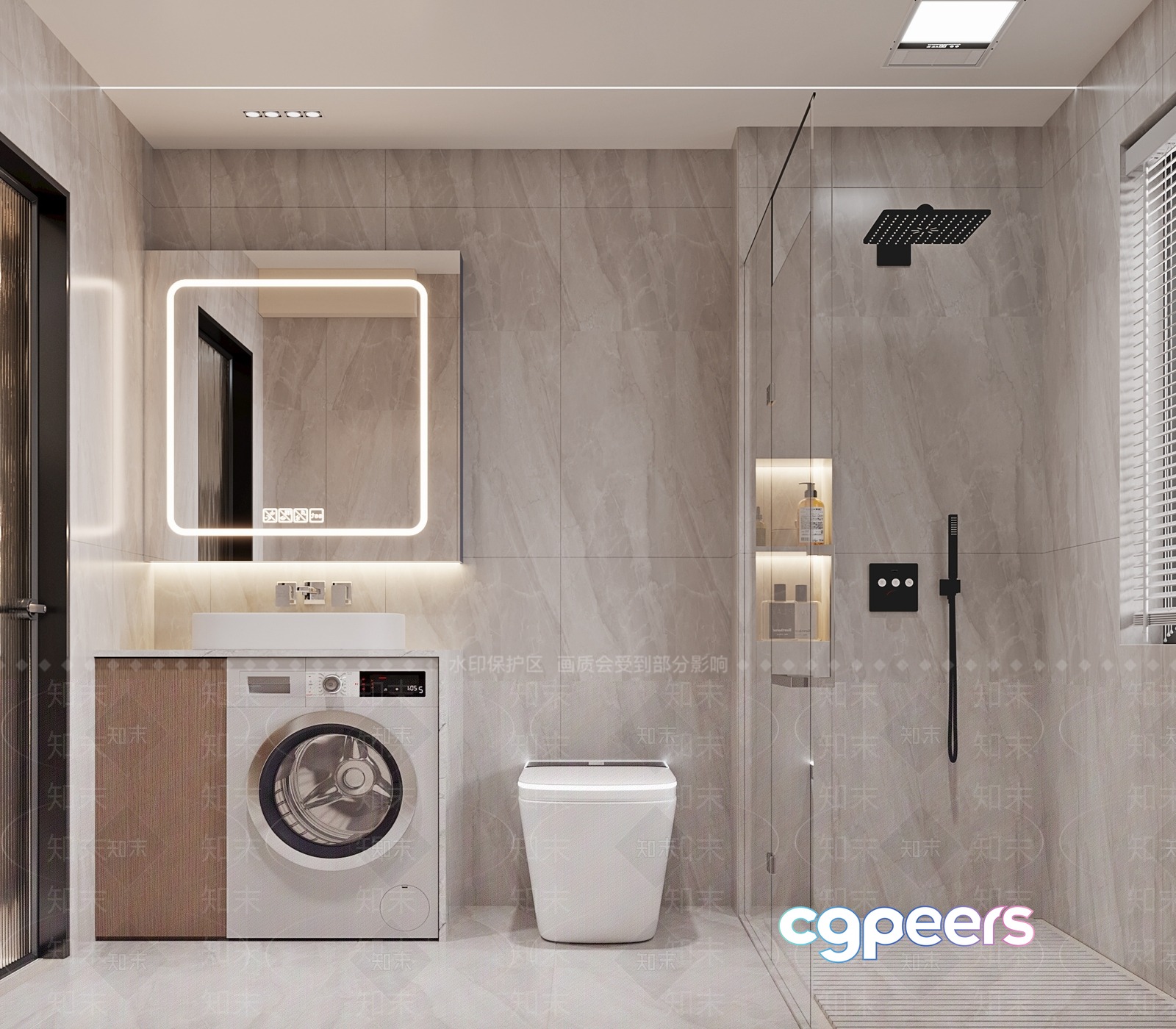 Modern Bathroom 3D Model - 1398 - CORONA Render