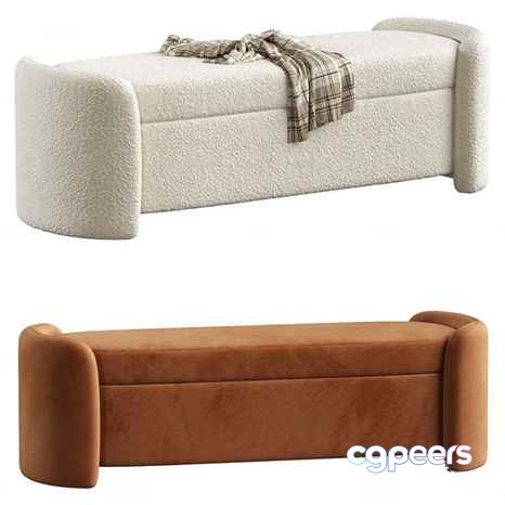 A Brown And White Bench 3D Model - 6268 - CORONA Render