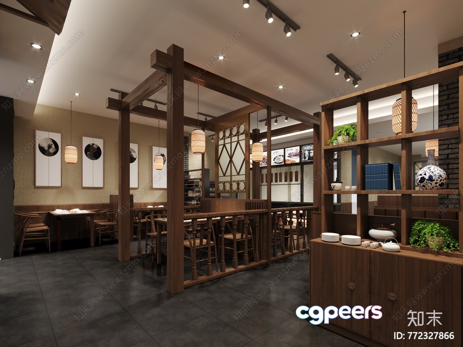 Cozy Asian Restaurant 3D Model - 7277 - VRAY Render Cozy Asian Restaurant 3D Model - 7277 - VRAY Render