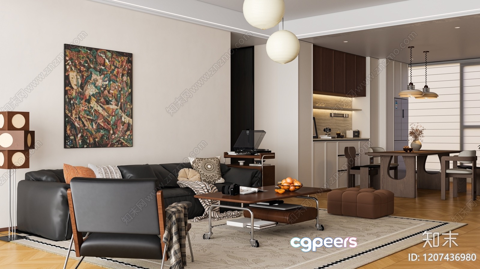 Modern Living Room 3D Model - 8815 - VRAY Render